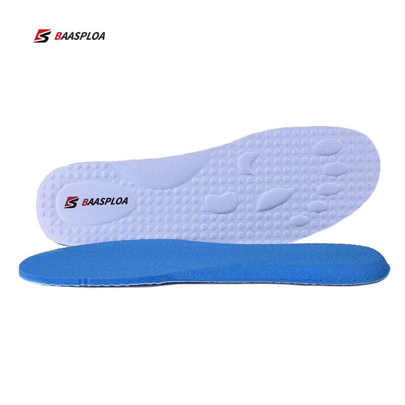 

Baasploa Men Women Deodorant Non-slip Insoles Soft Shock Absorption Sport Shoes Pad Breathable Vigorously Cotton Sport Insoles