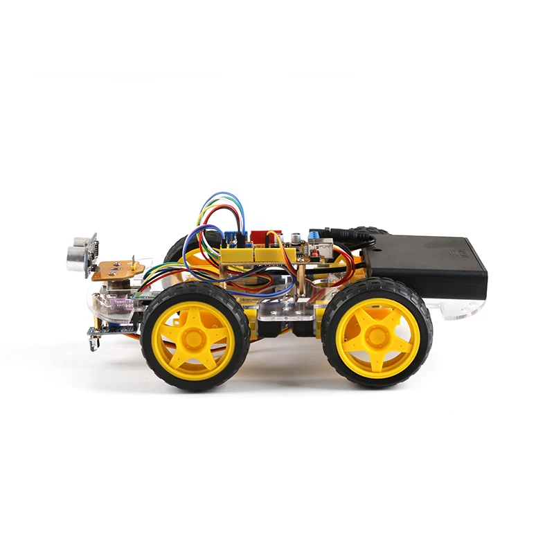 Робот автомобиль 4WD для Arduino UNO R3 Smart Project STEM игрушки детей ультразвуковой трек
