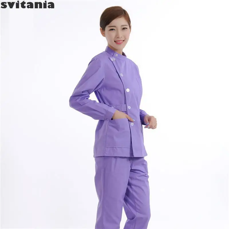 Платье медсестры свитания с длинным рукавом и воротником-стойкой платье