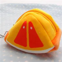 Orange Милые фрукты, плюшевый Кошелек для монет, Детский кошелек на молнии, маленький кошелек для мелочи, Женский кошелек, сумка для денег, маленькая короткая Сумочка для монет, кошелек - Цвет: Orange