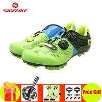 sidebike mtb cycling sneakers add spd pedals breathable self locking mountain bike shoes anti slip cycling shoes triathlon