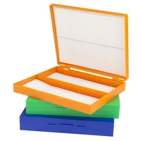 plastic microscope slides box 100pcs pathological slides storage holder case