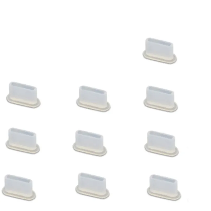 transparent 10 pcs Usb зарядный порт Тип C пылезащитный Разъем зарядный порт 10 шт. силиконовый чехол для samsung huawei xiaomi АКСЕССУАРЫ для смартфона - Цвет: transparent 10 pcs