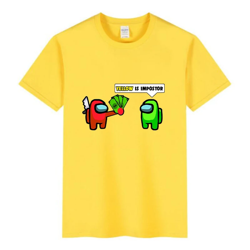

Girl's Clothes Short-Sleeved Fashion Cartoon Pattern Between Us Graphic Shirt Kids Wear Impostor Printed Cotton Boys T-Shirts