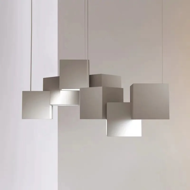 Beste Nordic Geometrische Kroonluchter Verlichting Creatieve Woonkamer Slaapkamer Thuis Kroonluchter Cafe Bar Rubik 'S Cube Restaurant Indoor
