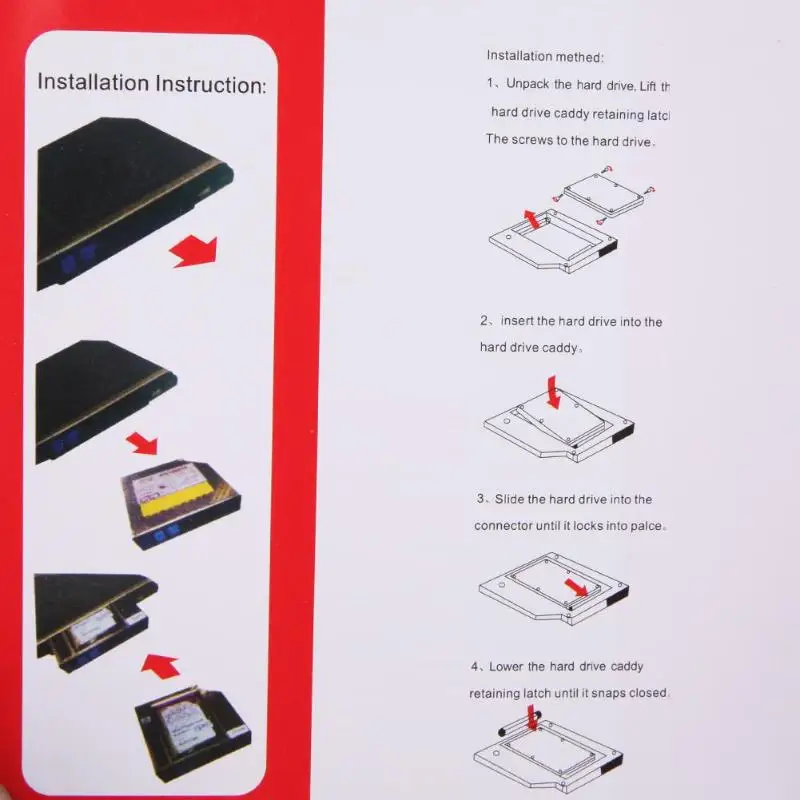 2,5 ''9,5 мм Универсальный SATA 2nd HDD SSD карман для жесткого диска для CD/DVD-ROM Оптический отсек жесткий диск с отверткой