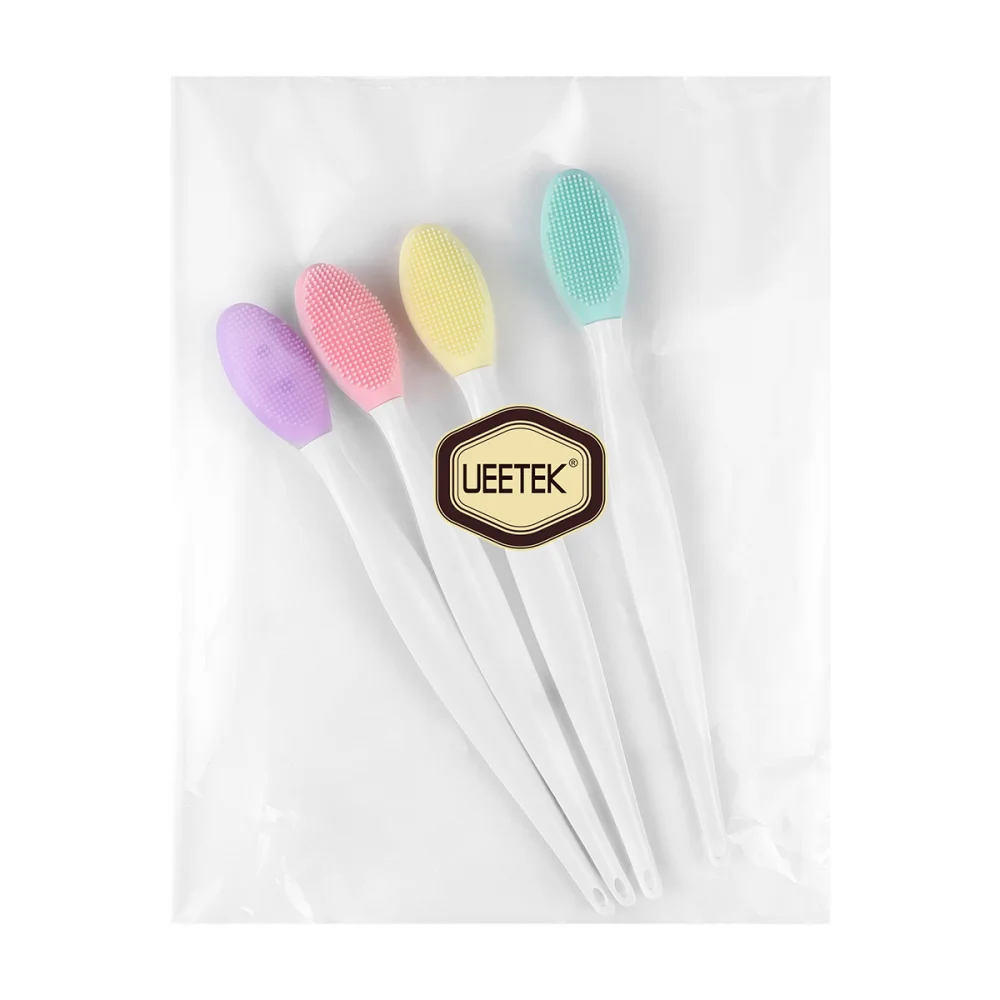 

UEETEK 4Pcs Pet Dog Silicone Toothbrush Finger Brushes Two-sided Hygiene Brushes for Dogs Cats