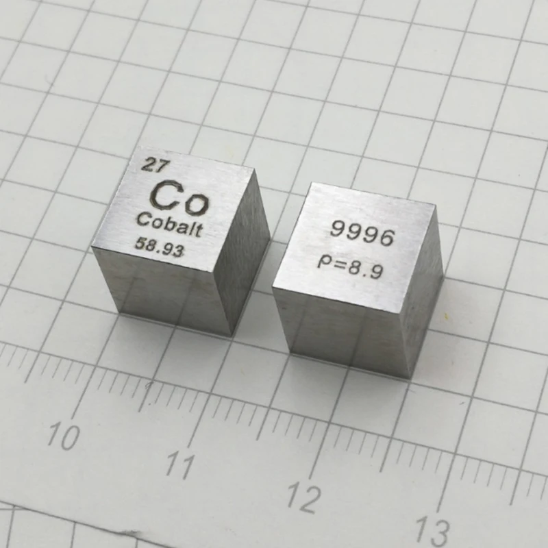 

1pc Pure 99.96% Cobalt Metal Periodic Table Cube Co Metal Carved Element 8.9g Wonderful Craft Collection 10*10*10mm