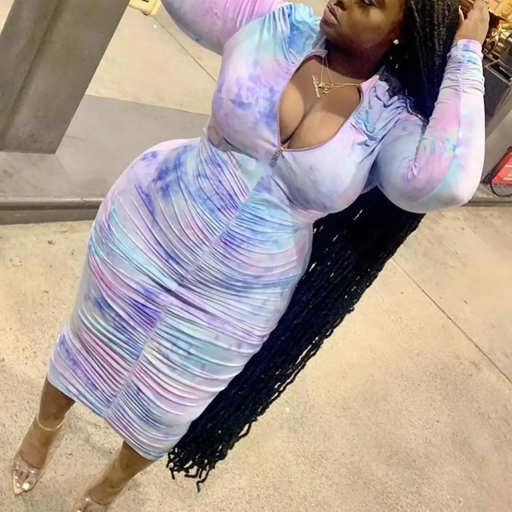 

Платье женское вечернее с длинным рукавом, облегающее Плиссированное, с завышенной талией, на молнии, до середины икры, в африканском стиле, ...