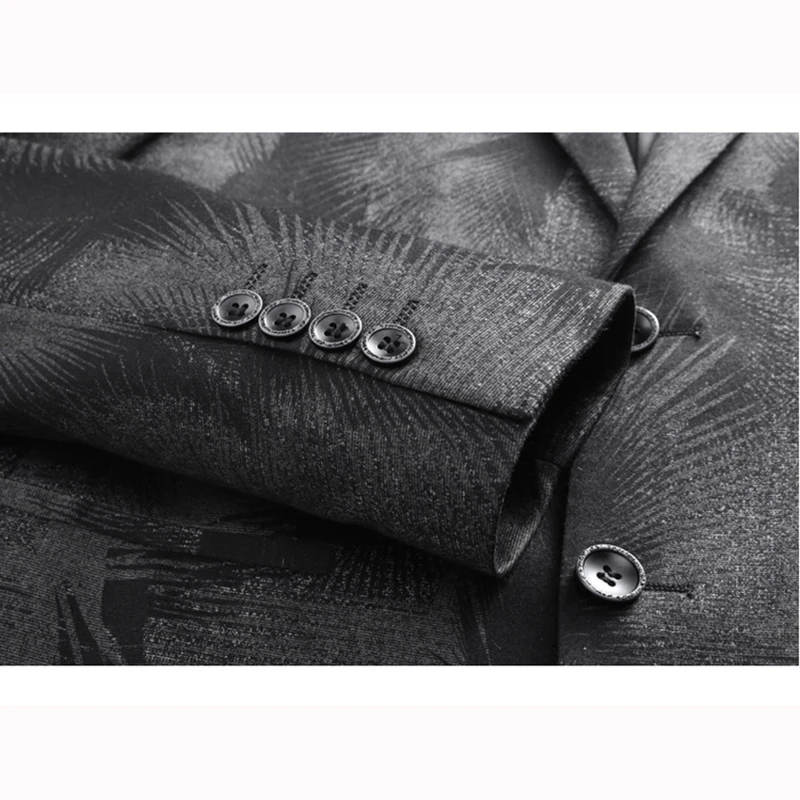 

Men Blazer Black Casual Suit Jacket Slim Single Breasted Two Buttons Stage Costumes Party Prom Ball Banquet Singer Host Dancer