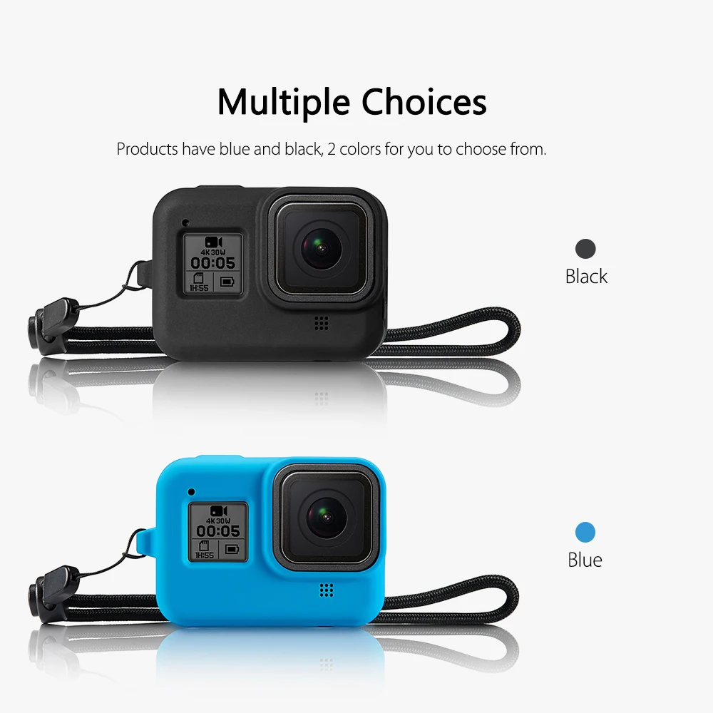 Черный силиконовый защитный чехол Vamson для GoPro Hero 8 крышка объектива Пылезащитный