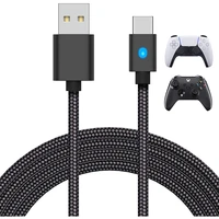 3m for ps 5 charging cable type c transmission power line gamepad charger with led light for ps5 game joystick accessories