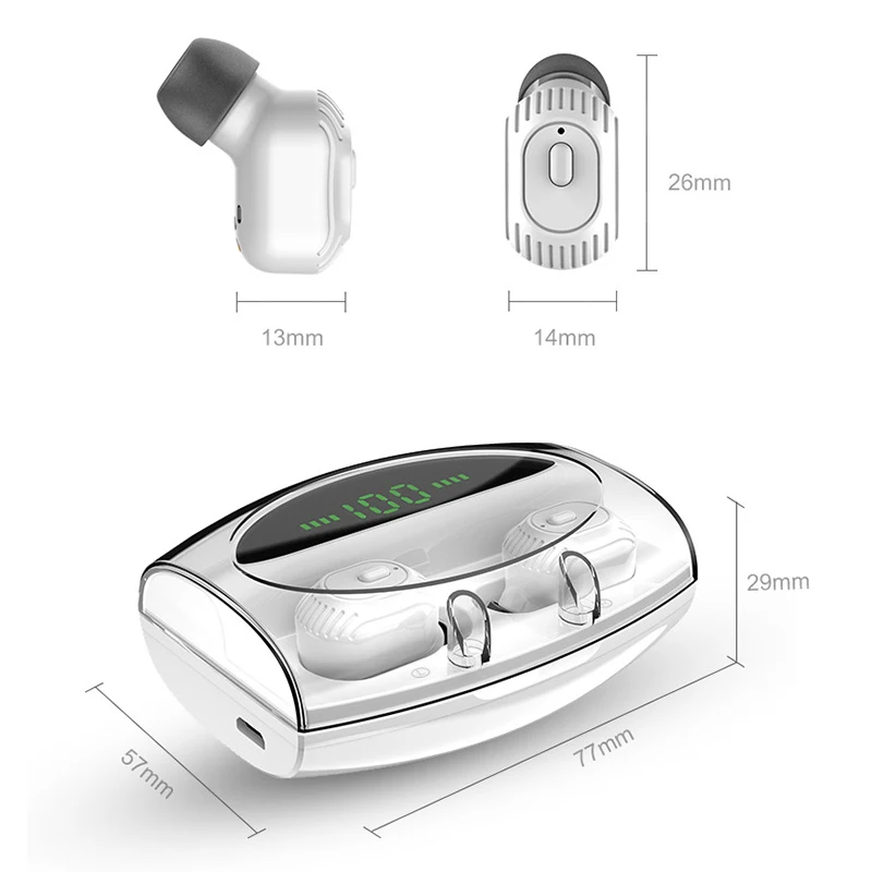 

New XG20 TWS Bluetooth Wireless Earphones 5D Stereo Mini Sport Cordless Earbuds 2200mAh LED Display For Xiaomi Samsung Phone