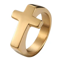 fadeless cross ring 316l stainless steel unisex jewerly polish jesus saint ring size 6 13