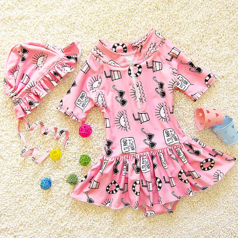 От 2 до 9 лет детский купальник Пляжное Платье для девочек Корейский стиль