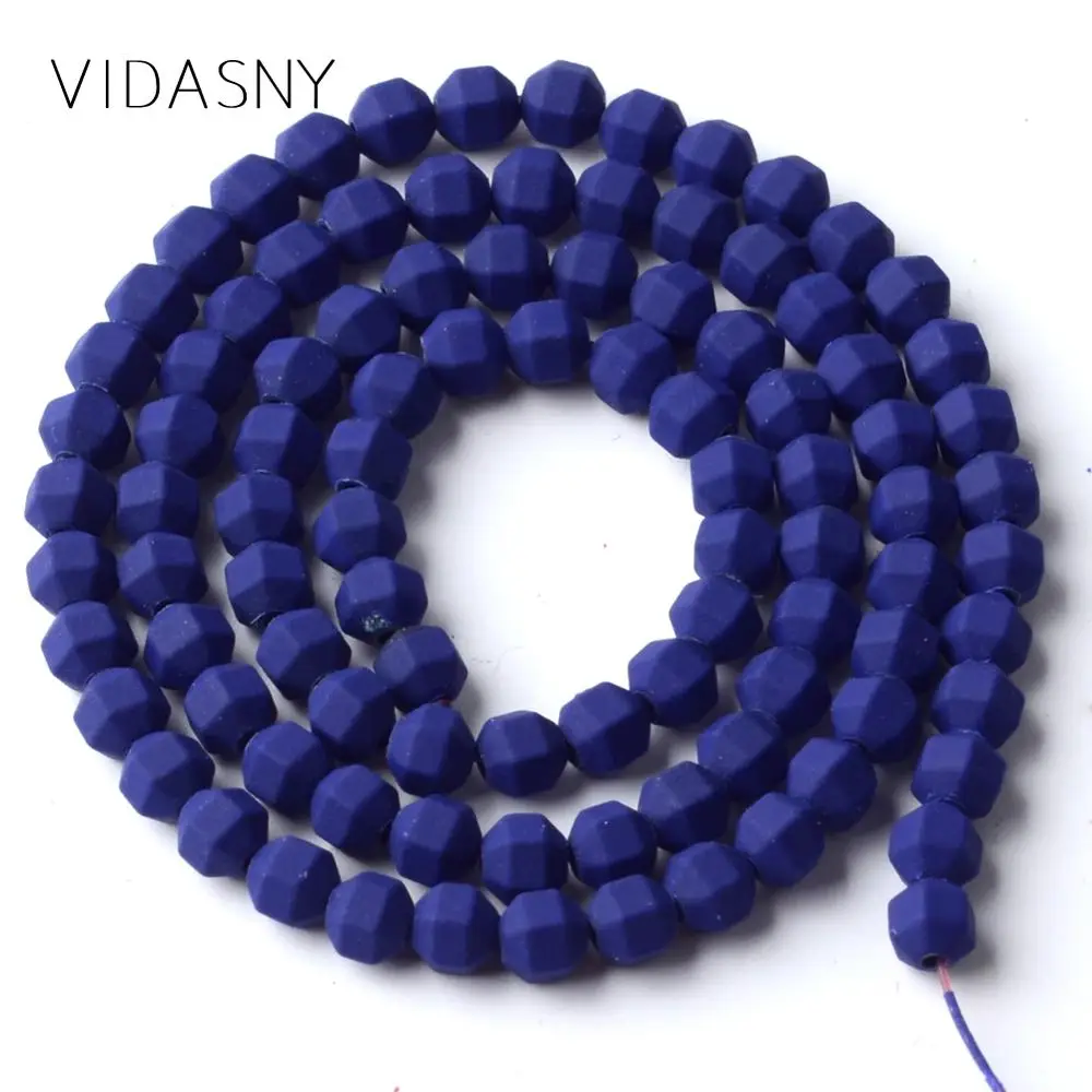 

Натуральные минералы, темно-синие Бусины Nanotech Rubber Ограненный гематит, свободные бусины, аксессуары для браслетов, 15 дюймов