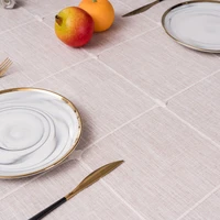high quality thick soft cotton linen fabric round tablecloth hotel restaurant dining coffee table cloth never wrinkle