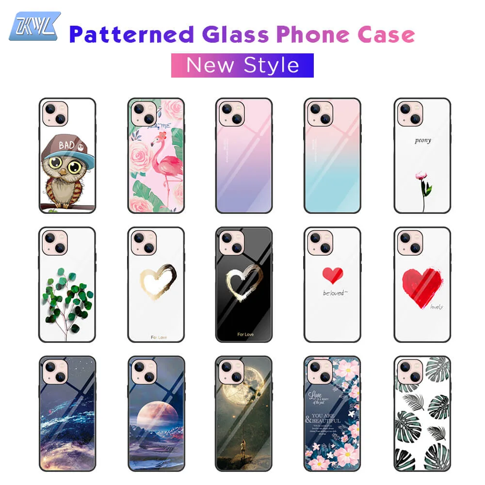 

KL For Iphone 13 12 11 promax case Painted anti-scratch glass phone protective case For Iphone 6 7 SE plus X Xs Xr Xsmax case