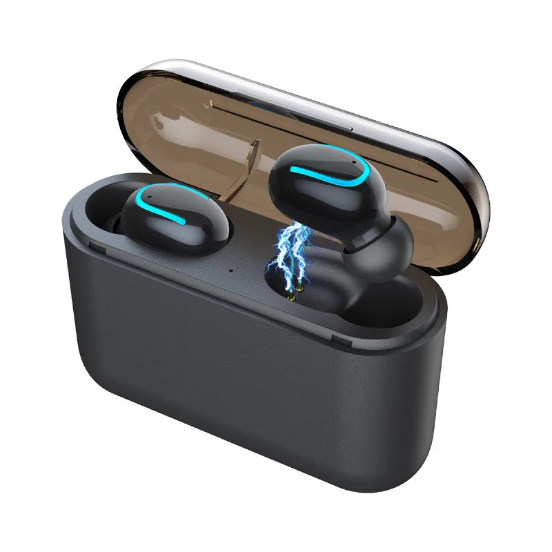 Black Bluetooth 5,0, наушники, TWS, беспроводные наушники, наушники с громкой связью, спортивные наушники, музыкальная гарнитура для телефона Android ios - Цвет: Black