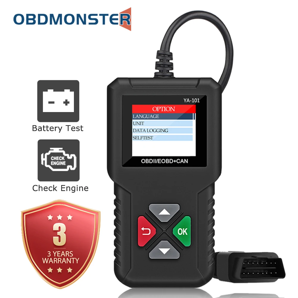 Автомобильный доктор полный OBD2 сканер YA101 для детей возрастом от 12V автомобильный