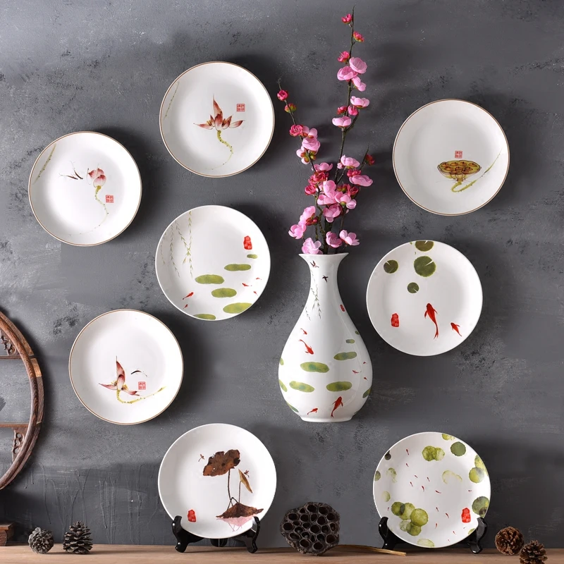 8 дюймов китайского лотоса керамический подвесной Тарелка настенная