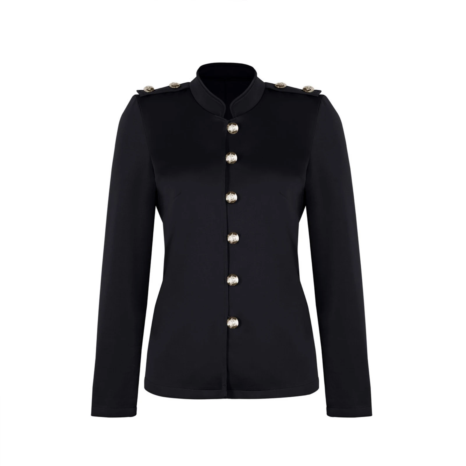 

Women Warm Winter Stand Collar Long Sleeve Solid Color Slim Coat Jacket Blazer