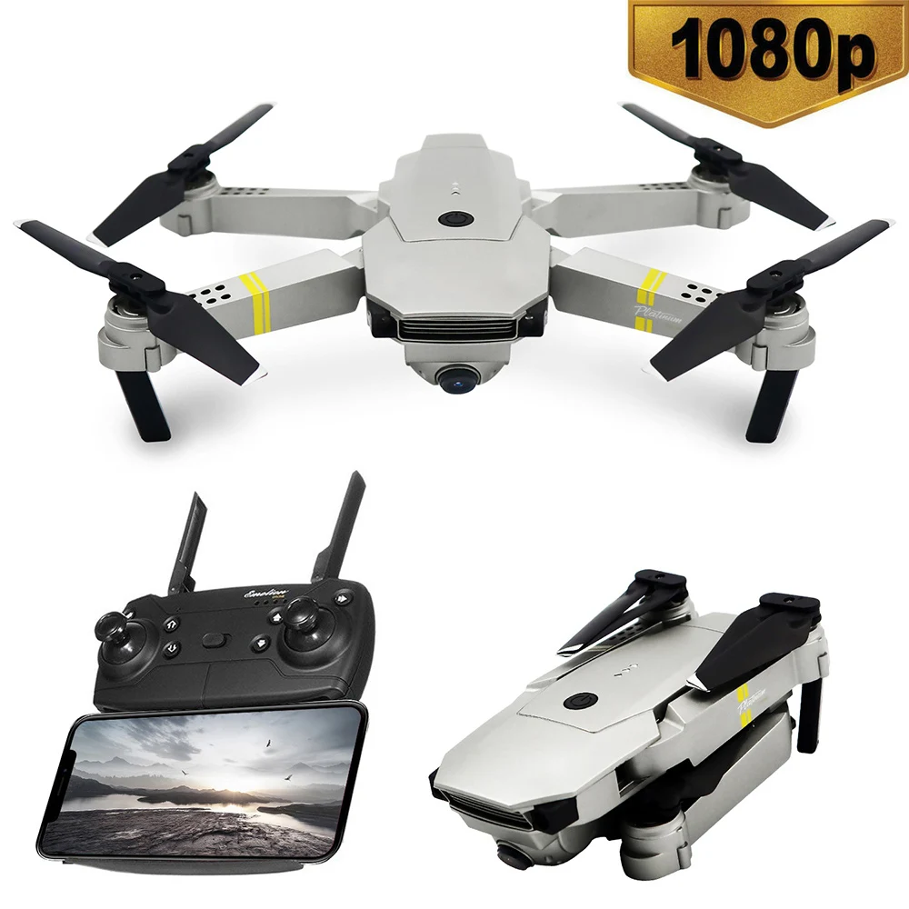 Sliver 1080P 1080P WIFI FPV With Wide Angle HD Camera Drones Hight Hold Mode Foldable Arm RC Quadcopter Drone X Pro RTF Dron Toys - Цвет: Sliver 1080P