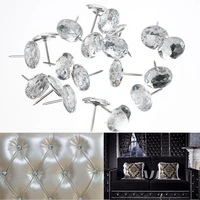 20pcs buttons diamond pattern crystal upholstery nails button tacks studs pins sofa wall decoration furniture accessory diamante