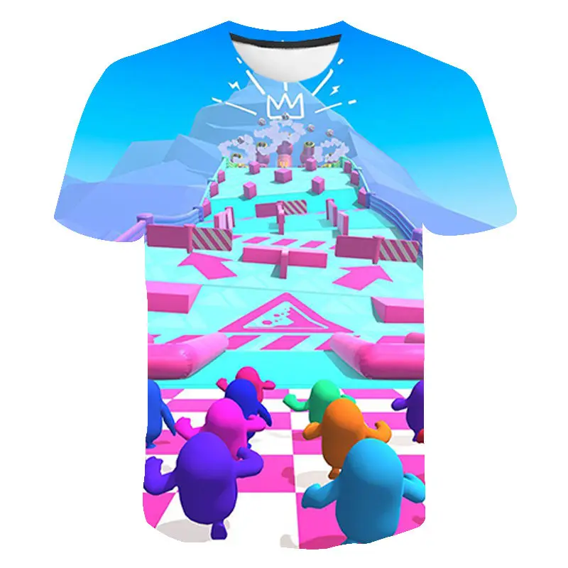 

2021 Summer Short Sleeve Game Fall Guys 3D Printed T Shirts Casual Boy Girl Kids Fashion Streetwear Cool Men Women Children Tops