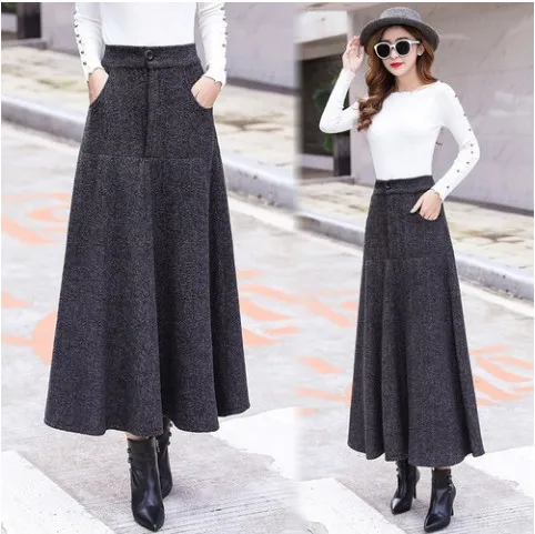 Элегантная Офисная Женская винтажная полосатая длинная юбка макси 2020