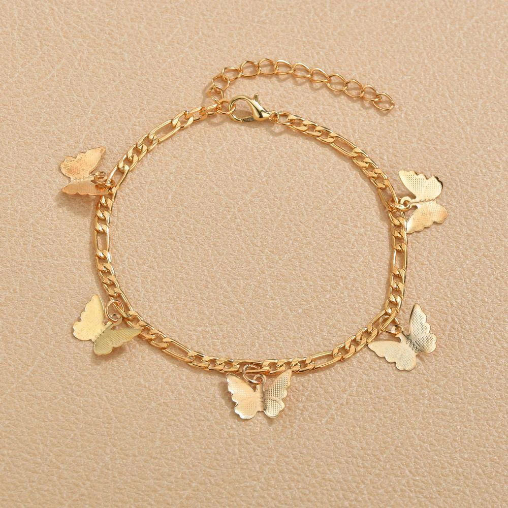 

Modyle Fashion Butterfly Anklets for Women 2020 Bohemian Beach Anklet Gold Silver Color Chain Ankle Bracelet on Leg Foot Jewelry