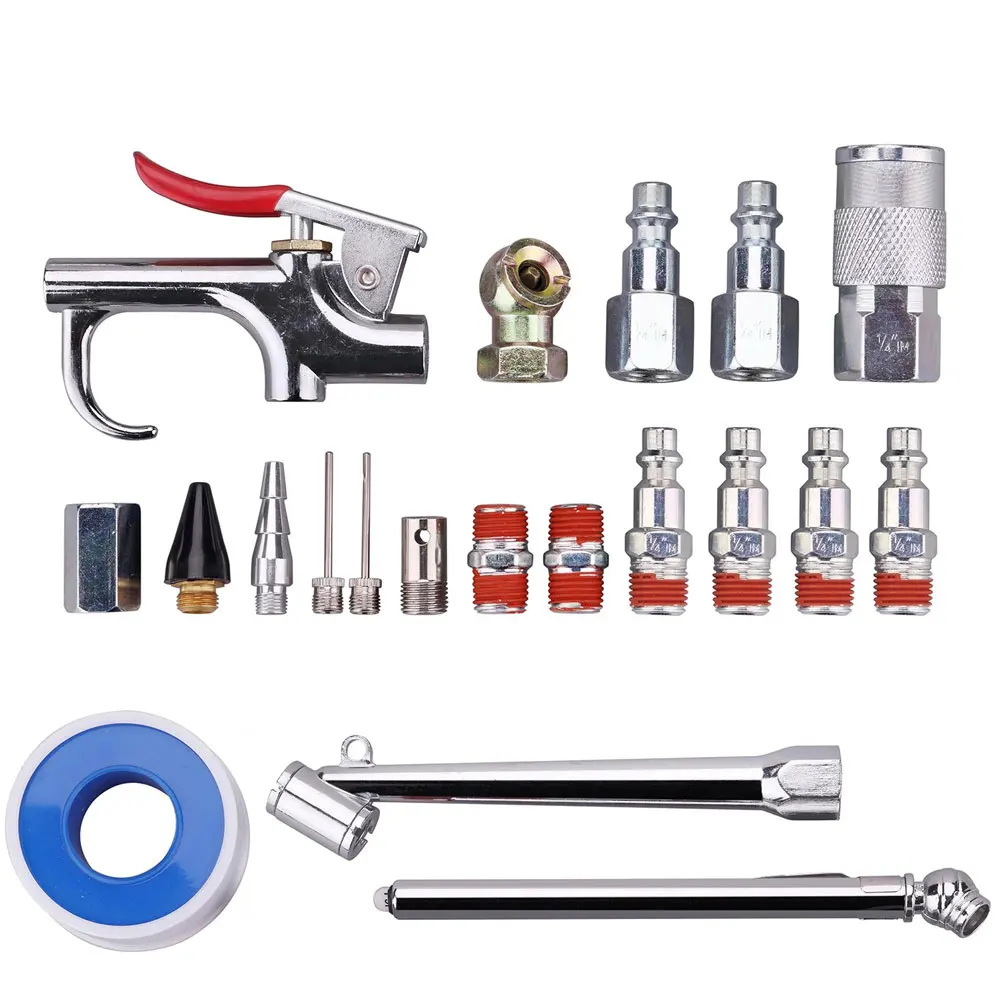 

20PCS Air Blow Kit Air Compressor Accessories Air Hose Fittings 1/4 Inch NPT Air Compressor Connect Coupler for Pneumatic Tool