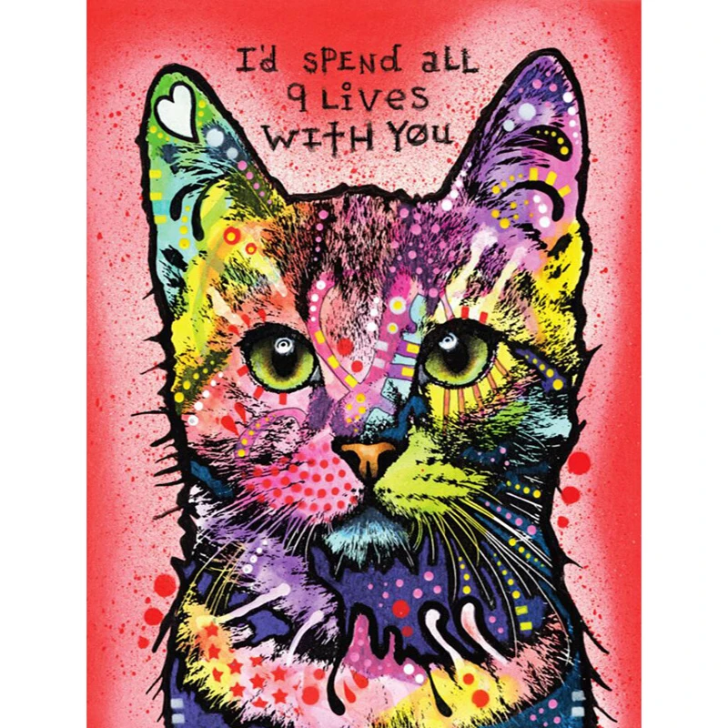 

5D DIY Home Decoration Diamond Painting Cross Stitch Colorful Cat Animal Home Wall Handmade Art Christmas Mosaic Painting