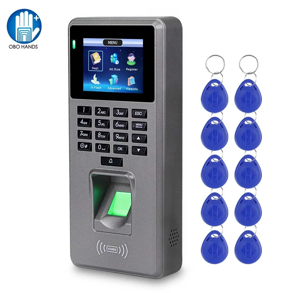 

Fingerprint Access Control Attendance Machine Password Employee Checking-in Time Clock Recorder RFID Door Controller USB Offline