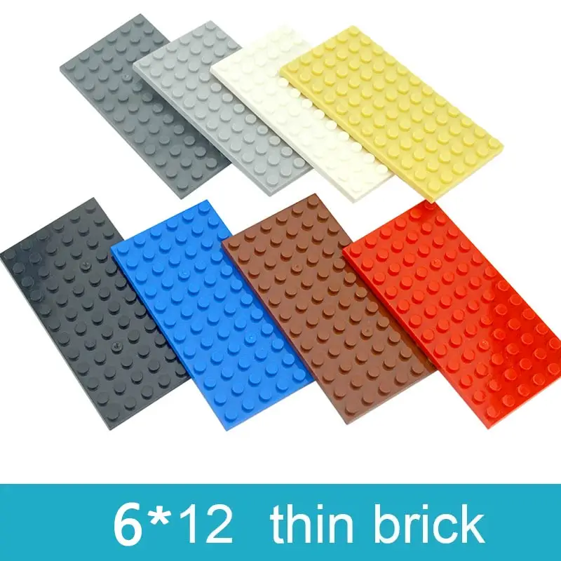 6 шт. Собираются частицы 6x12 тонкие фигуры Кирпичи Образовательные DIY Строительные блоки Креативный размер Совместимость с игрушками 3028 Подарки на.