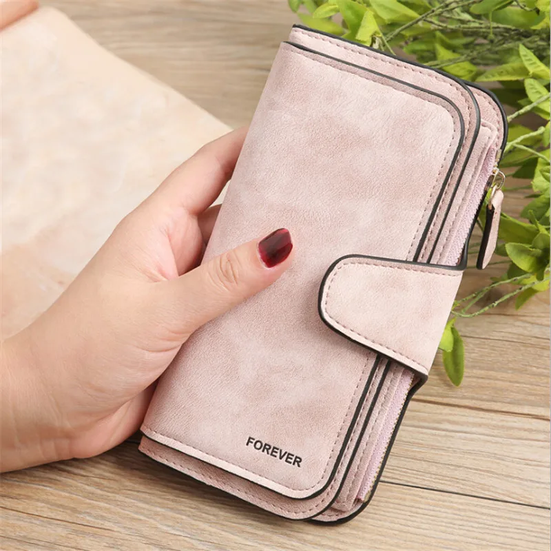 

Brand Wallet Women Scrub Leather Lady Purses High Quality Ladies Clutch Wallet Long Female Wallet Carteira Feminina