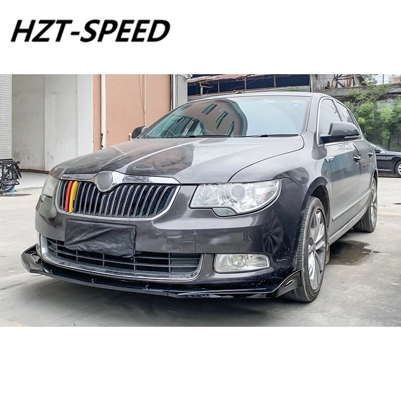 3 шт. ABS черный углеродное волокно смотрящий передний бампер губа Лопата диффузор