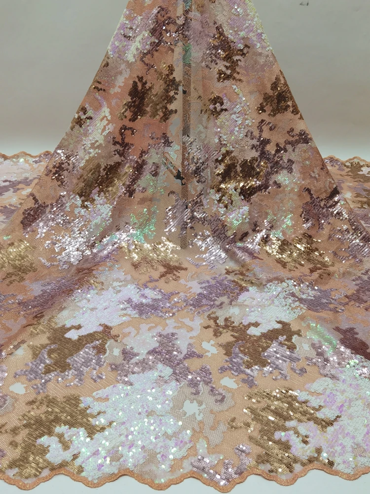 Африканская Европа Нигерия Дубай разноцветные блестки французское кружево 2021