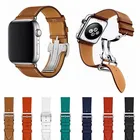 Кожаная Петля для iWatch 42 мм 38 мм, ремешок для Apple Watch Band SE7 6 5 4 3 2 1, одноразовая Пряжка для развертывания, 41 мм 45 мм 40 мм 44 мм