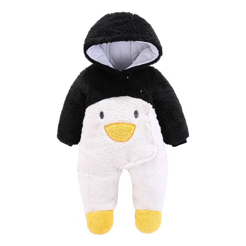 Детский флисовый комбинезон теплый зимний для мальчиков и девочек с мультяшным