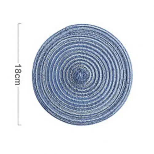 Dark Blue S Модные круглые подставки для чашек, теплоизолированный обеденный стол, коврик для чаши, коврик для тарелок, нескользящий настольный декор, подставки для стола, коврики для украшения - Цвет: Dark Blue S