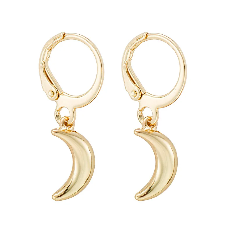 Женские серьги-кольца с подвеской в виде треугольника Луны звезды Креста сердца |