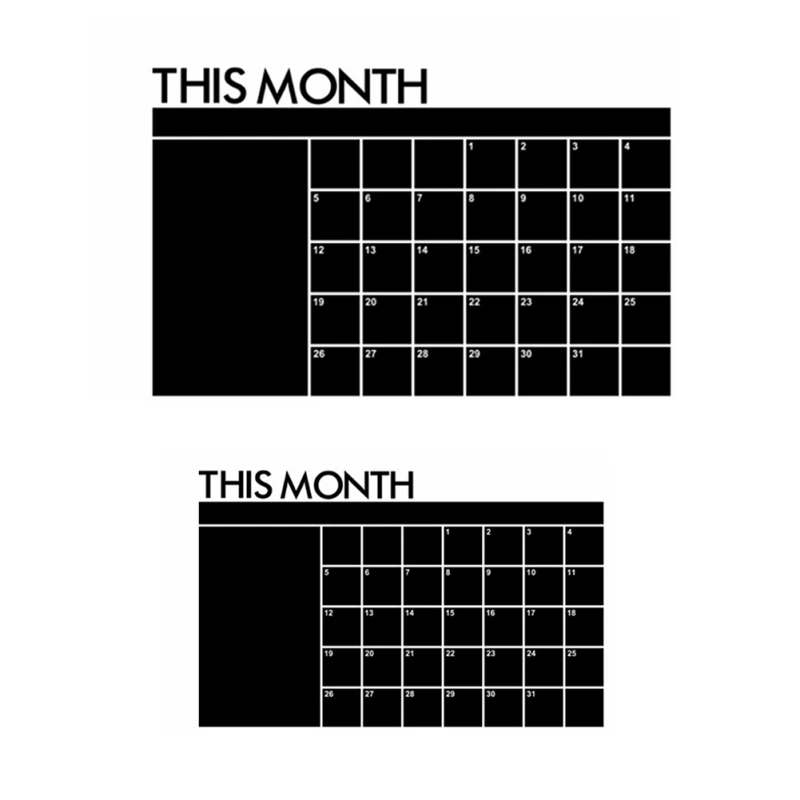

60X92CM Month Calendar Chalkboard Removable Planner Wall Sticker Black Board Office School Vinyl Decals Supplies Home Decoration