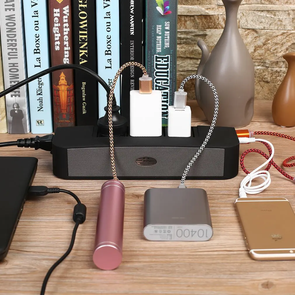 

Clearnance Sale Black Portable Mini Qc3.0 Smart Charging Multi Media Music Power 3-Outlets Independent Power Switch