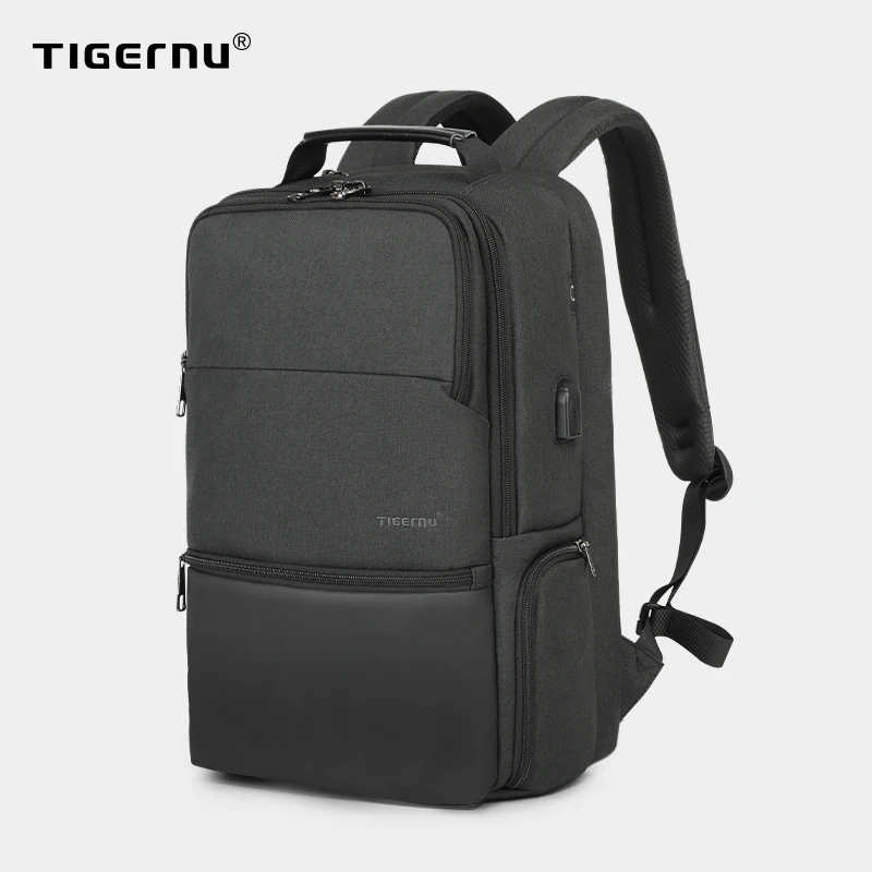 Tigernu новый мужсуой Рюкзак брызгозащитный Анти Вор USB Зарядка Многослойная