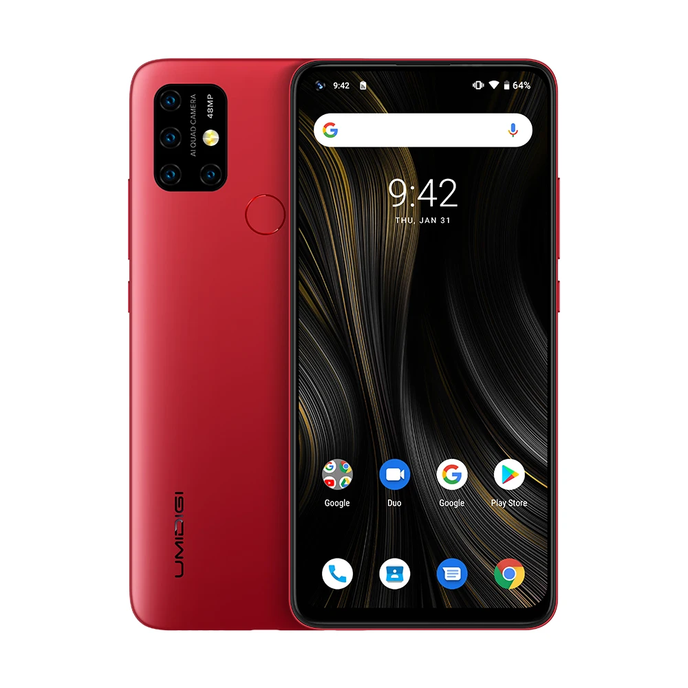 UMIDIGI power 3 Android 10 48MP Quad AI камера 6150 мАч 6,5" FHD+ 4 Гб 64 Гб Helio P60 глобальная версия смартфон NFC предпродажа - Цвет: Red