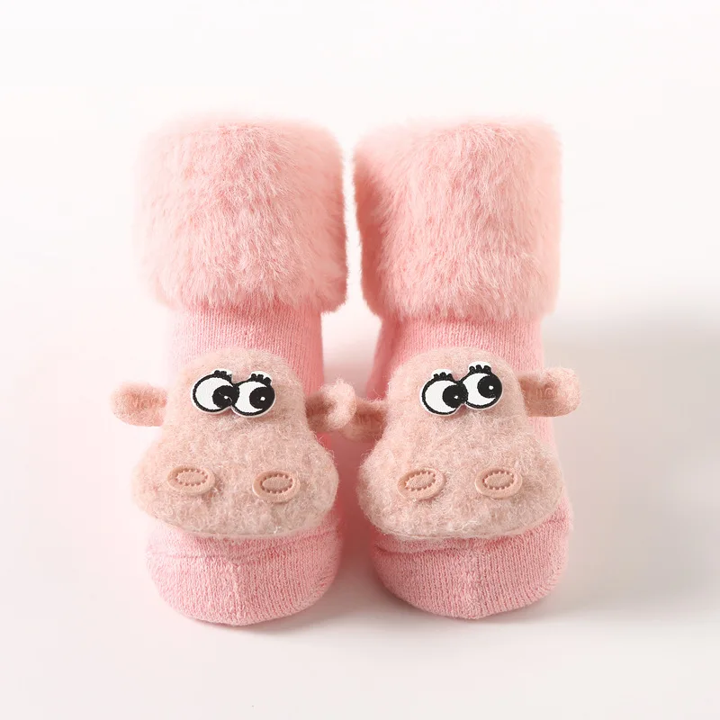 Calcetines gruesos de algod&oacute;n suave para ni&ntilde;os y ni&ntilde;as, medias de animales de dibujos animados para reci&eacute;n nacidos, calcet&iacute;n de suelo c&aacute;lido-5