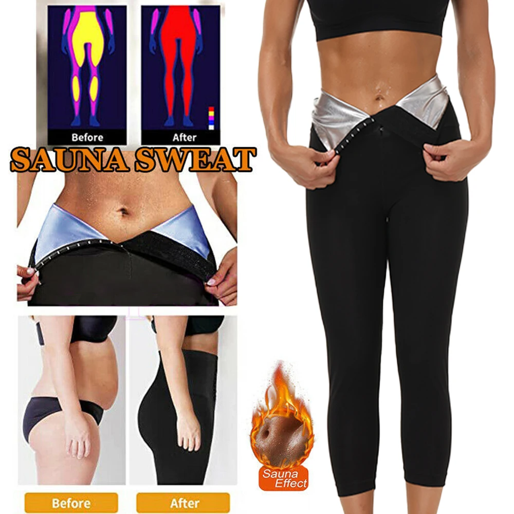 Sauna Leggings for Women Sweat Pants High Waist Compression Slimming Hot Thermo Workout Training Capris Body Shaper Slim Gym