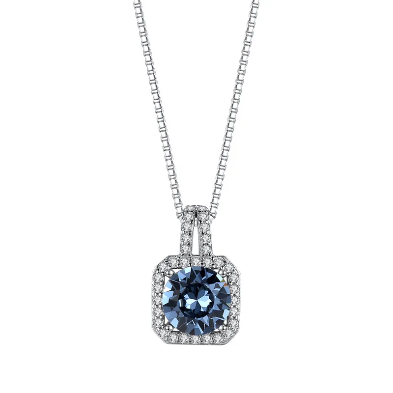 

925 Sterling Silver Brilliant Heart Necklace Fashion Austrian Crystal Pendant Clavicle Chain Christmas Gift Wholesale for Women