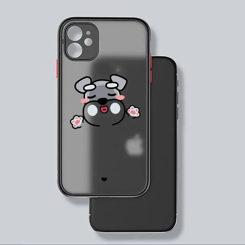 

schnauzer dog Phone Case matte transparent For iphone 7 8 11 12 plus mini x xs xr pro max cover high quality Anti-fall shell